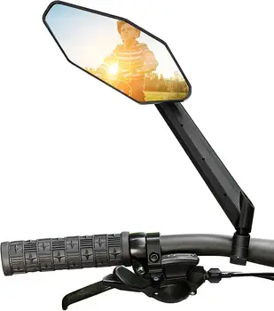 Велосипедное зеркало, HD Велосипедное ручное зеркало, Регулируемая Новая Устойчивая к царапинам Стеклянная линза, Поворотное безопасное зеркало заднего вида для складного Bic