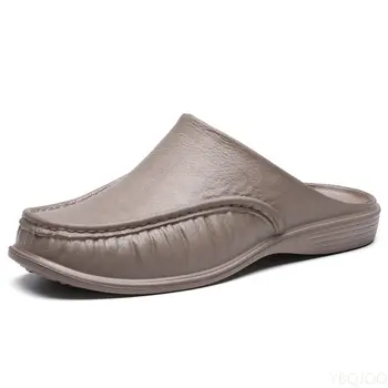 НОВАЯ обувь Мужские тапочки EVA Без шнуровки на плоской подошве Обувь для ходьбы Мужские полуботинки Удобные Мягкие домашние сандалии слайды Мужские