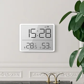 Многофункциональный цифровой будильник с большим дисплеем влажности, цифровые часы с температурой, настенный экран, магнитные часы с датой