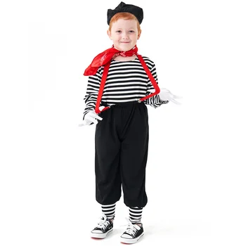 Детский костюм клоуна для мальчиков Хэллоуин Карнавальная вечеринка Косплей Забавный костюм для выступления на сцене