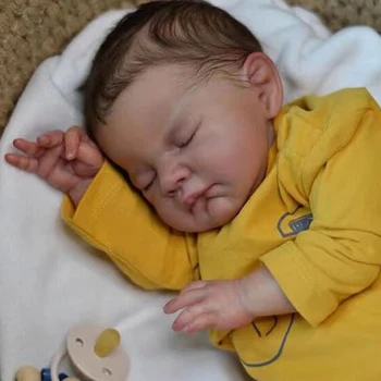 20-дюймовая Августовская кукла-Реборн, уже раскрашенная, Готовая ко сну, размер новорожденного 3D, на коже видны вены, Коллекционная кукла