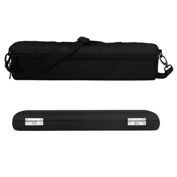 1 Комплект черных высококачественных кожаных флейт с 16 отверстиями, коробка для хранения флейт с защитой от падения
