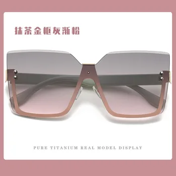 Новые металлические оправы в европейском и американском стиле, модные цельные солнцезащитные очки, простые женские солнцезащитные очки, очки для темперамента