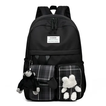 TARVEASY Повседневные женские рюкзаки 2023 Новые женские сумки для старшеклассниц с книгами, сумки через плечо для кампуса большой емкости, решетчатые сумки для девочек