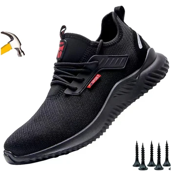 Topfight, большой размер 46, Защитная обувь на воздушной подушке, промышленная обувь со стальным носком, легкие дышащие рабочие ботинки-кроссовки