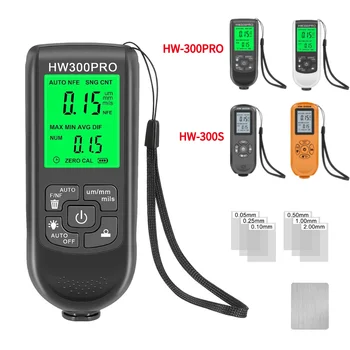 HW-300S/300PRO Измерительный Прибор Для Измерения Толщины Металлического Покрытия Цифровой 0-2000 МКМ, Точные Тестеры Толщины Пленки Металлической Краски для Автомобильных Работ