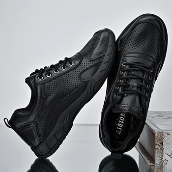 Мужская роскошная повседневная обувь из натуральной кожи, удобная внутри, трендовая модная обувь ручной работы, Размер 38-48, высококачественная обувь для отдыха