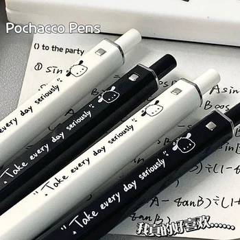 Sanrio Pochacco Квадратная ручка Нейтральная ручка с щелчком Простая ручка Детям Приятные подарки школьникам Канцелярские принадлежности Детские ручки Kawaii