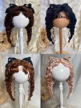 Кукольные парики для Blythe Qbaby из мохера, винтажные маленькие рулончики, завитки, длина головы 9-10 дюймов, бесплатная доставка