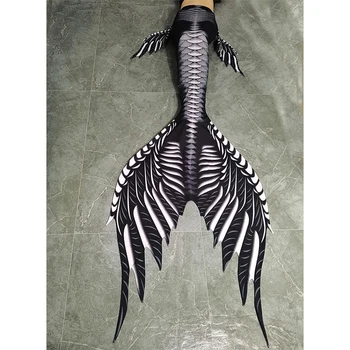 2023 Новый дизайн Хэллоуин Рыба Скелет из кожи Русалки Платье Хвост для дайвинга SSI PADI Одежда из хвоста Русалки с рыбьими костями
