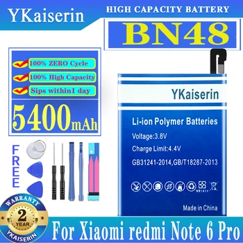 YKaiserin BN48 5400 мАч Сменный Аккумулятор Для Xiaomi Redmi Note 6 Pro Note6 Pro Высокое Качество Batterij Быстрая Доставка
