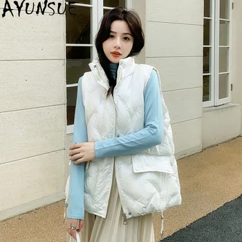 Осенне-зимний пуховый хлопковый жилет для женщин, Корейский Свободный универсальный жилет, куртка, яркие, не требующие чистки топы на бретелях для женщин, 2023 Chaquetas