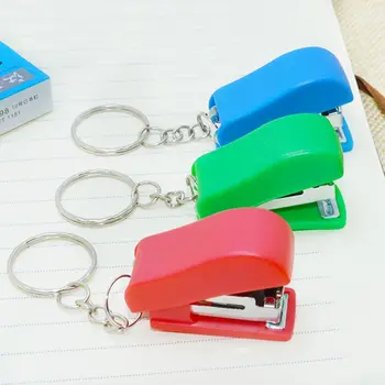 Мини-степлер с брелоком для ключей, органайзер для школьной офисной бумаги, степлер для канцелярских принадлежностей