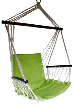 Качели OMNI Patio, Подвесной гамак, Хлопчатобумажный веревочный стул с сиденьем на подушке - Зеленый