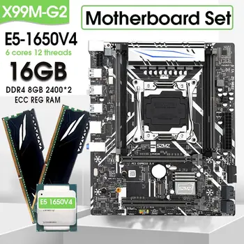 Комплект материнской платы X99M-G2 Xeon E5 1650 V4 LGA2011-3 CPU 2 * 8 ГБ = 16 ГБ оперативной памяти 2400 МГц DDR4 Memory RAM REG ECC