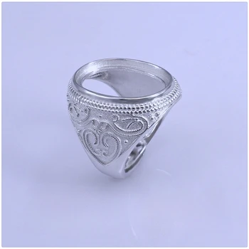 Винтажное Мужское кольцо из серебра 925 пробы с кабошоном 16 мм * 22 мм, кольцо с драгоценным камнем, модные Мужские украшения