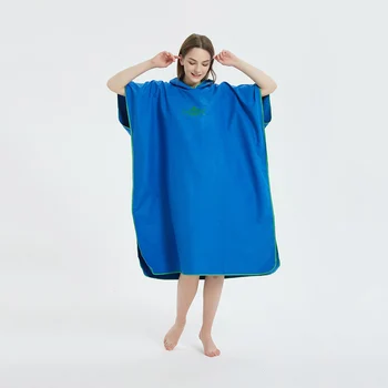 Впитывающие воду сменные банные полотенца, халат, пончо для плавания, Пляжные быстросохнущие плащи с капюшоном