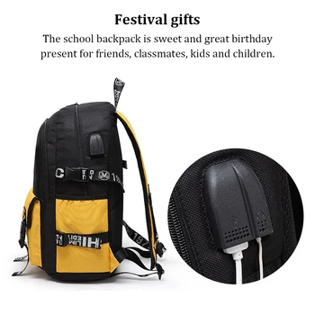 Рюкзак Средней Школы с USB-Зарядным устройством College Bag Daypack