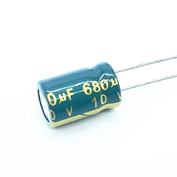 10 шт./лот 10 В 680 МКФ Низкое ESR / Импеданс высокочастотный алюминиевый электролитический конденсатор размер 8X12 10 В 680 МКФ 20%