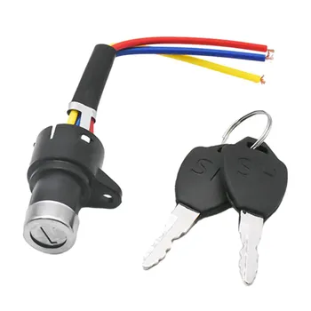 Трехпозиционный переключатель ключа зажигания электрического велосипеда для электрического скутера, Ebike, ключ для блокировки, Запчасти для электрического велосипеда