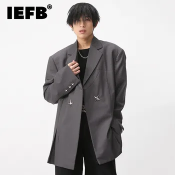 Мужская одежда IEFB, Осенний Новый Модный Костюм, Пальто На одной пуговице, Свободная Корейская Повседневная Мужская куртка 2023, Модный Блейзер 9A6936