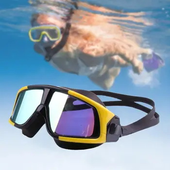 Плавательные очки MC-3200, противотуманные, ударопрочные, водонепроницаемые, с гальваническим покрытием, очки для плавания в большой оправе для пляжа