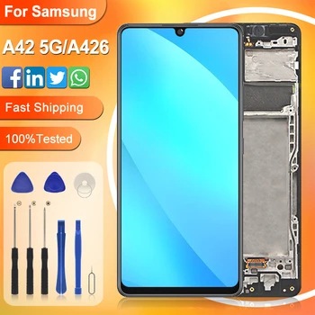 6,6-Дюймовый Дисплей A426 Для Samsung Galaxy A42 5G Lcd Сенсорный Дигитайзер A426B A426U В Сборе Замена С Рамкой Бесплатная Доставка