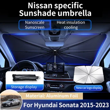 Солнцезащитный Козырек На Переднее Стекло Автомобиля из Алюминиевой Фольги Покрывает Солнцезащитный Козырек Протектор Зонтика Аксессуары для Hyundai Sonata LF DN8 2015 ~ 2023 2022