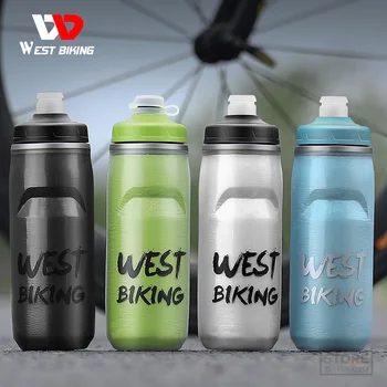 WEST BIKING Велосипедная бутылка с холодной водой, MTB Дорожный велосипед, термобутылка, гоночная бутылка для мягкого отжима, портативный чайник для спортзала