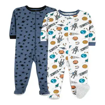 Пижама на молнии с 2-мя ножками для маленьких мальчиков, размер от 9 месяцев до 5 лет