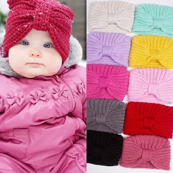 Осенне-зимняя детская вязаная шерстяная шапка ярких цветов для детского тепла и воздухопроницаемости, вязаная шапка для девочек, шапка