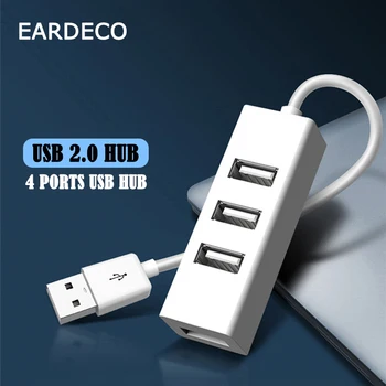 EARDECO Hi-Speed Hub Адаптер USB-Концентратор USB 2.0 4-Портовый Разветвитель Для Портативных ПК Ноутбук Приемник Компьютерная Периферия Аксессуары