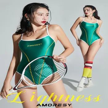 Слинг из зеленой ткани AMORESY серии Maia, цельный сексуальный профессиональный гоночный купальник-бикини для серфинга, студенческая одежда, камзол