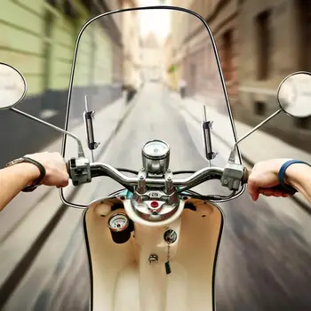 Универсальное лобовое стекло мотоцикла, максимально прозрачное, большое ветровое стекло, совместимое с мотоциклами, электромобилями, скутерами и многим другим.