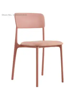 Скандинавский современный минималистичный бытовой пластиковый стул со спинкой обеденный стул с сетчатым красным светом роскошный стул для макияжа обеденный стол и стул