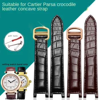 Ремешок для часов из натуральной кожи аллигатора для PASHA DE CARTIER W3109151 W3018651 ремешок для часов из крокодиловой кожи мужские часы лучшего бренда класса люкс