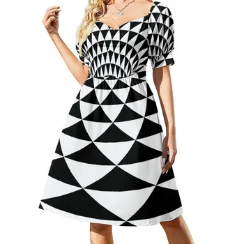 Абстрактная оптическая иллюзия Треугольник Портал (черный / белый) платье элегантные платья для женщин женская одежда новинки лета 2023