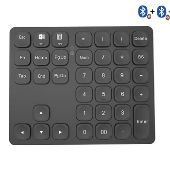 Цифровая клавиатура Bluetooth для ноутбука Перезаряжаемая беспроводная цифровая клавиатура с 36 клавишами для ввода данных для MacBook Pro, iPad
