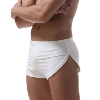 Сексуальные мужские шорты для бега с разрезом сбоку Ice Silk, Быстросохнущие Дышащие спортивные штаны для бега трусцой, Эластичный низ для занятий фитнесом в спортзале