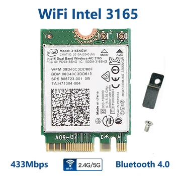 Wifi Адаптер 433 Мбит/с Intel 3165 M.2 NGFF Wifi Карта Двухдиапазонная 2,4 Г/5 ГГц Bluetooth 4,0 Для Ноутбука Настольная Беспроводная Карта