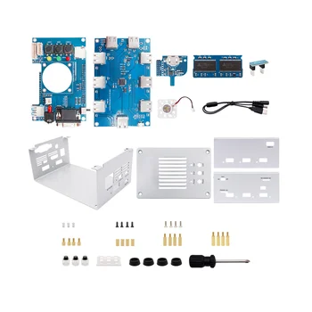 Для материнской платы Mister FPGA 128 МБ V2.9 + USB-концентратор V2.1 с металлическим корпусом DIY Kit для Terasic DE10-Nano Mister FPGA (серебристый)