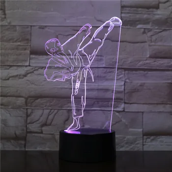 Спортивная Сувенирная Настольная Лампа USB Тхэквондо Освещение Спальни Украшение Детский Подарок Цветной Маленький Ночник Креативный 3D LED Lig