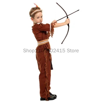 Средневековый детский косплей-костюм Лучника Для мальчиков, костюм Индийского охотника, костюм принца, Косплей для мальчиков, Наряды для карнавала на Хэллоуин, Пурим,