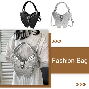 Женский рюкзак в стиле ретро, Повседневный рюкзак в форме бабочки, Регулируемый ремень, Шикарная модная сумочка в готическом стиле для девочек