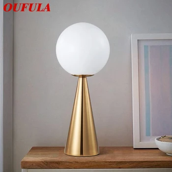 Светодиодная настольная лампа OUFULA Nordic Gold с современным креативным дизайном, простой прикроватный декор, настольная лампа для дома, гостиной, спальни