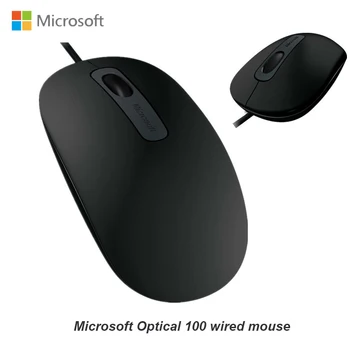 Оригинальная Оптическая 100 Проводная Мышь Microsoft USB 2.0 Fashion Office Smart 1000DPI для Портативной Бесшумной Мыши
