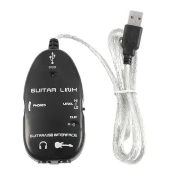 USB-гитарный кабель, USB-кабель для гитарных эффектов, кабель для подключения интерфейса, кабель для подключения интерфейса, аудио-гитарный адаптер для ПК