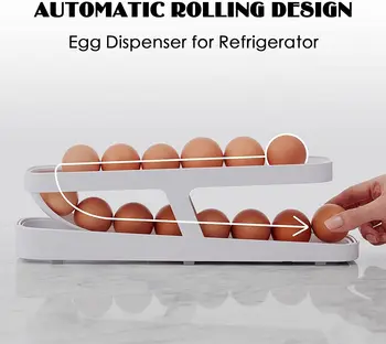 Автоматическая Перекатывающаяся Подставка для яиц Холодильник Ящик Для хранения Яиц Контейнер Для яиц Кухонный Холодильник Дозатор Яиц Органайзер для холодильника