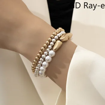 Модный минималистичный дизайн, набор жемчужных браслетов для женщин, Персонализированные Новые модные бусины CCB, многослойный браслет, браслеты
