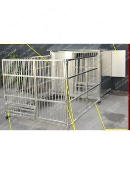 Клетка для собак из нержавеющей стали Забор для маленьких, средних и крупных собак Непромокаемый и солнцезащитный Наружный забор Ящик для собак